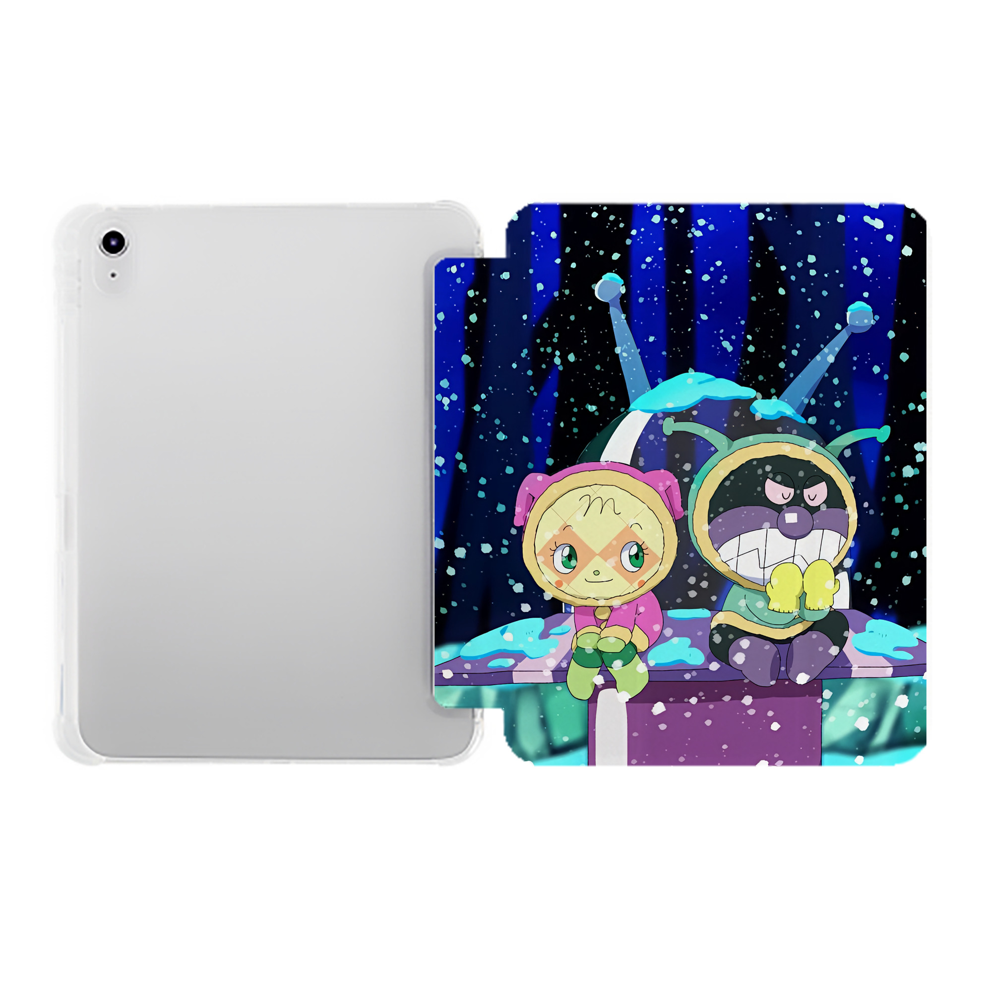（画像用） アンパンマン Anpanman IPad ケース ペン収納付き 三つ折りスタンド PUレザー×シリコン 対応機種9.5/10.5/10.9インチ